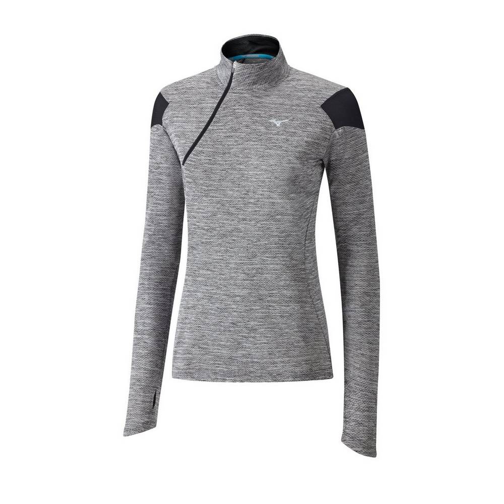 Damske Treningove Oblecenie Mizuno ALPHA HALF ZIP Bezecke Čierne Vypredaj TLHF32407